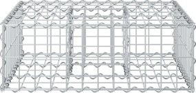 vidaXL Ανασηκωμένο κρεβάτι gabion Ασημί
