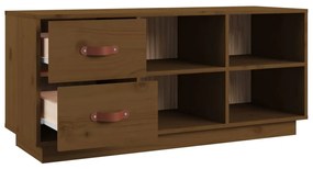 vidaXL Παπουτσοθήκη Μελί 100x34x45 εκ. από Μασίφ Ξύλο Πεύκου