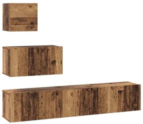 vidaXL Σετ επίπλου τηλεόρασης 4 pcs Παλαιό ξύλο 80 x 30 x 30 εκ