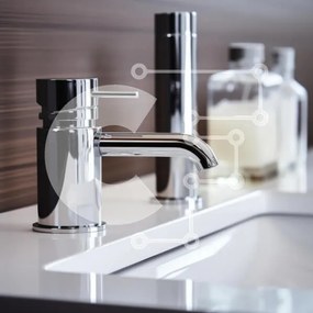 Intra Συλλεκτικό Ξύλινο Παζλ Plywood  4mm - Μοντέρνος νεροχύτης μπάνιου με βρύση χρωμίου Σε Ξύλινο Κουτί - Διαστάσεις Puzzle: 10x10 cm – 25 κομμάτια