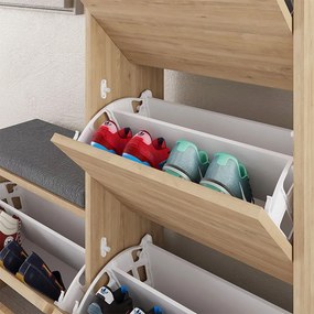 Παπουτσοθήκη Dude Megapap χρώμα sapphire oak 104,8x26x118,5εκ.