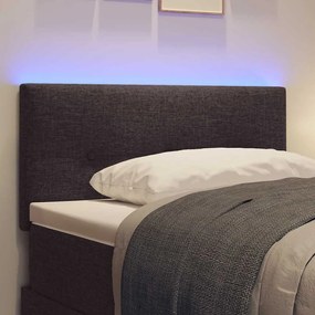 vidaXL LED Κεφαλάρι με φώτα λωρίδας LED Σκούρο Καφέ 90 cm ύφασμα