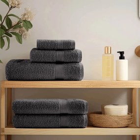 vidaXL Πετσέτες Μπάνιου Premium SOLUND 2 τεμ. Ανθρακί 100x150 εκ. 600 γρ./μ²