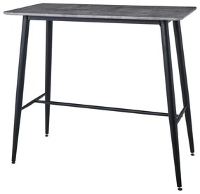 LAVIDA Τραπέζι BAR Μέταλλο Βαφή Μαύρο, Επιφάνεια Απόχρωση Cement -  120x60x106cm