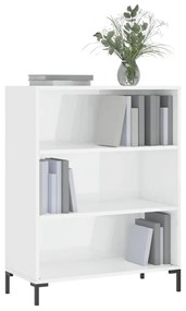 vidaXL Βιβλιοθήκη Γυαλιστερό Λευκό 69,5x32,5x90 εκ. Επεξεργασμένο Ξύλο