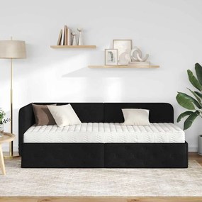 vidaXL Κρεβάτι Γωνίας Μαύρο 80 x 200 cm ύφασμα