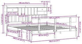 ΚΡΕΒΑΤΙ ΒΙΒΛΙΟΘΗΚΗ ΧΩΡΙΣ ΣΤΡΩΜΑ 180X200 ΕΚ ΜΑΣΙΦ ΞΥΛΟ ΠΕΥΚΟΥ 3321841