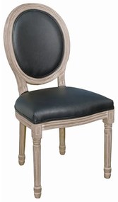 JAMESON Καρέκλα K/D Τραπεζαρίας Σαλονιού, Decape, Pu Μαύρο  49x55x95cm [-Φυσικό/Μαύρο-] [-Ξύλο/PVC - PU-] Ε752,3P