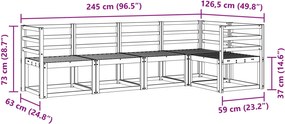 vidaXL Σειρά Καναπέ Εξωτερικού 5 pcs Φυσικό