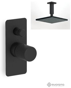 Eurorama Black Matt Ανακλινόμενη Κεφαλή 30x30εκ +Μίκτης εντοιχισμού 2 εξόδων
