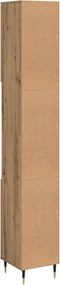 vidaXL Ντουλάπι μπάνιου Δρυς τεχνίτης 30x30x190 cm Κατασκευασμένο ξύλο