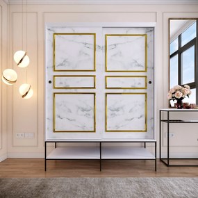 Διφυλλη Ντουλαπα Συρομενη Λευκο MARTIN 50x42x200