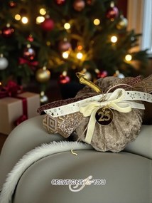 Κολοκύθα Μπεζ Καφέ βελούδινη μεσαία - Χρυσό