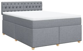 ΚΡΕΒΑΤΙ BOXSPRING ΜΕ ΣΤΡΩΜΑ ΑΝΟΙΧΤΟ ΓΚΡΙ 140X200 ΕΚ. ΥΦΑΣΜΑΤΙΝΟ 3286710