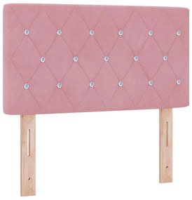 vidaXL Κεφαλάρι LED με φώτα λωρίδας LED Argyle Ροζ 80 cm Βελούδο