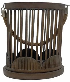 Bonsai Home Κηροπήγιο Ξύλινο Καφέ 22x11x24εκ