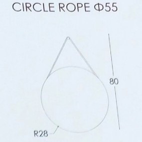 Χειροποίητος Καθρέπτης Φ55 Circle Rope Project Mirrors Σχοινί: Μπέζ