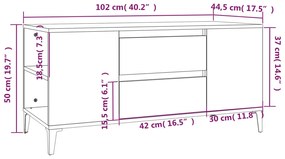 ΈΠΙΠΛΟ ΤΗΛΕΟΡΑΣΗΣ ΓΚΡΙ ΣΚΥΡΟΔΕΜΑΤΟΣ 102X44,5X50 ΕΚ. ΕΠΕΞ. ΞΥΛΟ 819608