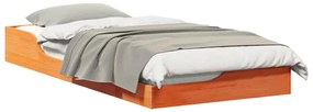 vidaXL Κρεβάτι δαπέδου Καφέ κεριού 80 x 200 cm Μασίφ ξύλο πεύκου