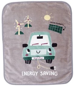 Βρεφική Κουβέρτα Κούνιας Green Car Grey 100x140 - Nef Nef