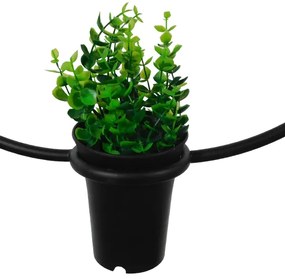 GloboStar® FLOWERPOT 10001210 Μοντέρνο Κρεμαστό Φωτιστικό Οροφής Μονόφωτο 1 x E27 Μαύρο Μεταλλικό με Διακοσμητικό Φυτό Φ27 x Y40cm