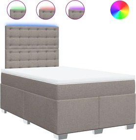 vidaXL Κρεβάτι Boxspring με Στρώμα Taupe 120x200 εκ. Υφασμάτινο