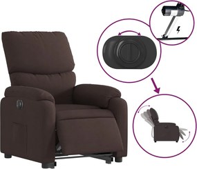 vidaXL Πολυθρόνα Ηλεκτρική Ανακλινόμενη Ανύψωση Σκ. Καφέ Υφασμάτινη