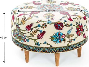 Σκαμπώ Rimini Megapap υφασμάτινο πολύχρωμο 65x65x40εκ.