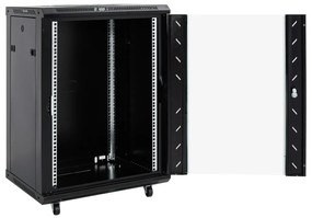 vidaXL Καμπίνα Δικτύου 15U 19" IP20 Μαύρη 60x45x86 εκ.