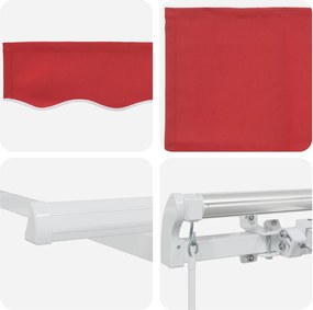 vidaXL Αναδιπλούμενη τέντα Κόκκινο 300 x 250 x 165 εκ.