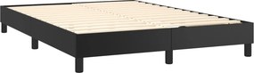 vidaXL Κρεβάτι Boxspring με Στρώμα &amp; LED Μαύρο 140x200 εκ. Συνθ. Δέρμα