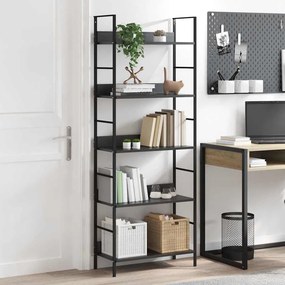 vidaXL Ραφιέρα 5 Επιπέδων Μαύρη 60x27,6x158,5 εκ. Επεξεργασμένο Ξύλο