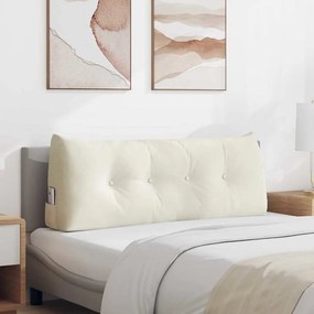 vidaXL Μαξιλάρι Πλάτης Κρεμ 120 x 24 x 50 εκ Βελούδο
