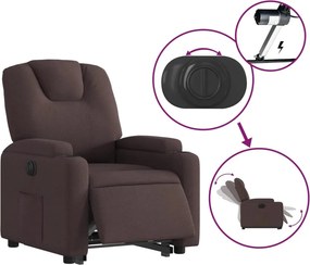 vidaXL Πολυθρόνα Ηλεκτρική Ανακλινόμενη Ανύψωση Σκ. Καφέ Υφασμάτινη