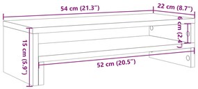 ΒΑΣΗ ΟΘΟΝΗΣ ΓΚΡΙ SONOMA 54X22X15 ΕΚ. ΑΠΟ ΕΠΕΞΕΡΓΑΣΜΕΝΟ ΞΥΛΟ 854774