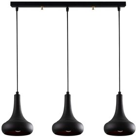 Φωτιστικό Οροφής - Ράγα Berceste 525NOR1629 66x16x113cm 3xE27 40W Black Opviq