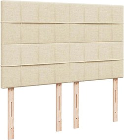 vidaXL Κρεβάτι Boxspring με Στρώμα Κρεμ 140x190 εκ. Υφασμάτινο