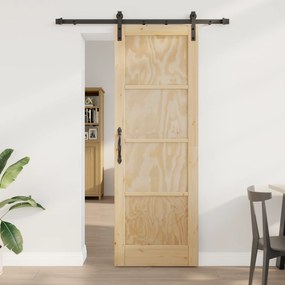 vidaXL Συρόμενη Πόρτα με Σετ Εξαρτημάτων 73.5x211 εκ. Ξύλο Πεύκης