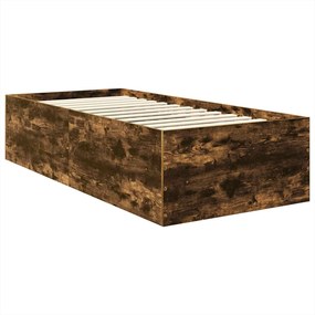 vidaXL Σκελετός Κρεβατιού Καπνιστό Δρύς 100 x 200 cm