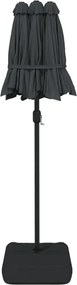 vidaXL Ομπρέλα Κήπου με Διπλή Κορυφή και LED Ανθρακί 316 x 145 εκ.