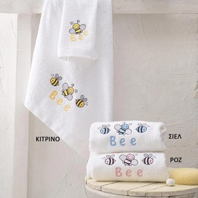 Βρεφικές Πετσέτες (Σετ 2τμχ) Rythmos Baby HoneyBee 500gsm Λευκό