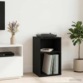 vidaXL Ντουλάπι δίσκων βινυλίου Μαύρη Δρυς 38 x 33 x 61 εκ
