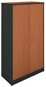 Ντουλάπα Γραφείου Δίφυλλη 4 Ράφια Dark Grey/Cherry Μελαμίνη 80x40x172cm