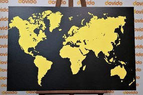 Εικόνα σε κίτρινο χάρτη από φελλό σε μαύρο φόντο