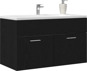 vidaXL Ντουλάπι νιπτήρα με αποθήκευση Μαύρη Οξυά Επεξεργασμένο ξύλο