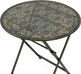 Τραπεζαρία Drill σετ 3τεμ μέταλλο χρώμα χαλκού antique