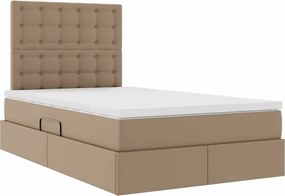 vidaXL Κρεβάτι Αποθήκης Καπουτσίνο 120 x 200 cm Τεχνητό Δέρμα