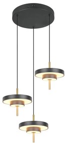 Φωτιστικό Οροφής Κρεμαστό Keaton 340230380 Led 3xSMD 10W 3x1200lm 2300+3000+4000K 30x150cm Black-Gold Trio Lighting