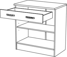 Πάγκος κουζίνας με συρτάρι και δίφυλλο ντουλάπι Remi-80,1φ 60β 85ψ εκ.