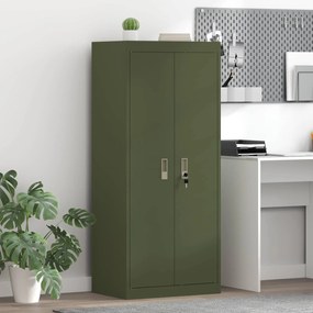 vidaXL Ντουλάπι αποθήκευσης Ελιά Πράσινη 60 x 40 x 140 cm Ατσάλι